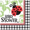 Serviettes de table coccinelles rouges pour baby shower
