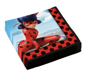 Riethmüller Serviettes Miraculous Ladybug 33x33cm | 20 pièces