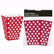 Red popcorn box with white dots 14x9cm| 8 pieces