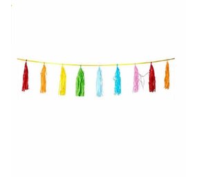 Colored paper tassel garland 3 meters Colored paper tassel garland 3 meters