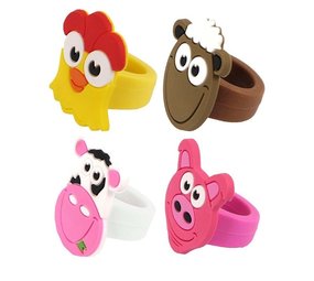 Henbrandt Boerderij Dieren Ring 2x3cm | 12 stuks Henbrandt Boerderij Dieren Ring 2x3cm | 12 stuks