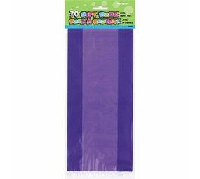Unique Party Cello Party Bags Purple 28x13cm | 30 pieces