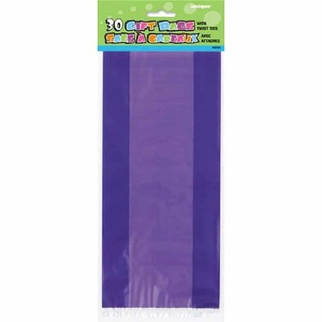 Unique Party Sachets de fête Cello violets 28 x 13 cm | 30 pièces