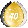 Folat 40th Birthday Balloons Gold Black Silver 30cm | 8 pieces Folat 40th Birthday Balloons Gold Black Silver 30cm | 8 pieces