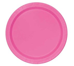Unique Party Roze Borden 23cm | 16 stuks Unique Party Roze Borden 23cm | 16 stuks