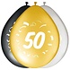 Folat 50. Geburtstagsballons Silber Schwarz Gold 30 cm | 8 Stück