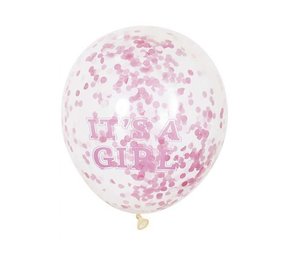 Confetti ballon It's a girl | 6 stuks Confetti ballon It's a girl | 6 stuks
