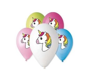 Godan Ballons Licorne Arc-en-ciel 30 cm | 5 pièces