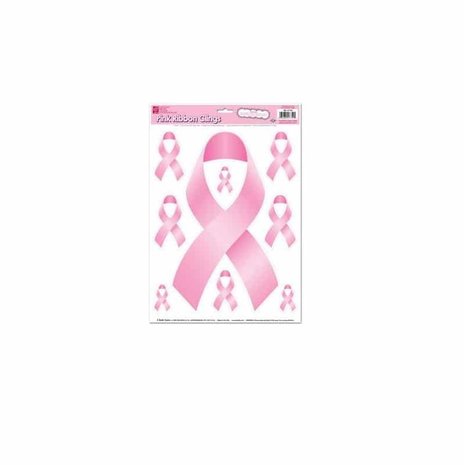Raam stickers Pink Ribbon 9 stuks Raam stickers Pink Ribbon 9 stuks