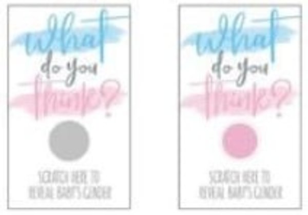 Cartes à gratter pour révélation du sexe (fille) | 10 pièces