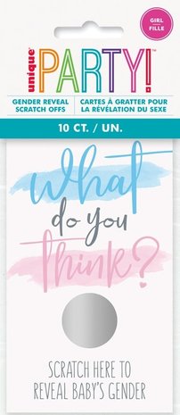 Gender Reveal kraskaarten Meisje | 10 stuks Gender Reveal kraskaarten Meisje | 10 stuks