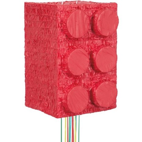 Unique Party Lego Pull Pinata 3D 38x25x55cm | per stuk Unique Party Lego Pull Pinata 3D 38x25x55cm | per stuk