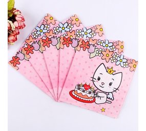 Creative Converting Serviettes de table Chat Ange 33x33cm | 20 pièces