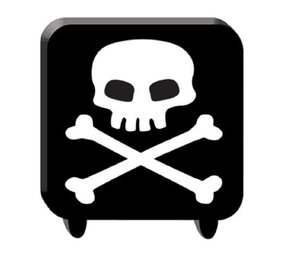 Tuf-Tuf Totenkopfkerze 7x7cm | pro Stück