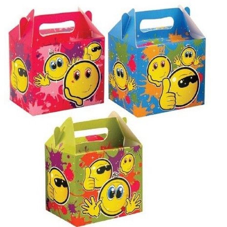 Henbrandt Emoji Smiley Uitdeeldoosje 14x9.5x12cm | 12 stuks Henbrandt Emoji Smiley Uitdeeldoosje 14x9.5x12cm | 12 stuks
