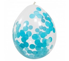 Ballons à confettis bleus | 4 pièces