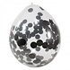 Folat Black Balloons with Confetti 30cm | 4 pieces
