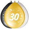 Folat 30 Years Balloons Black Silver Gold 30cm | 8 pieces Folat 30 Years Balloons Black Silver Gold 30cm | 8 pieces