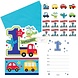 Amscan Invitation 1st birthday boy vehicles 8 pieces