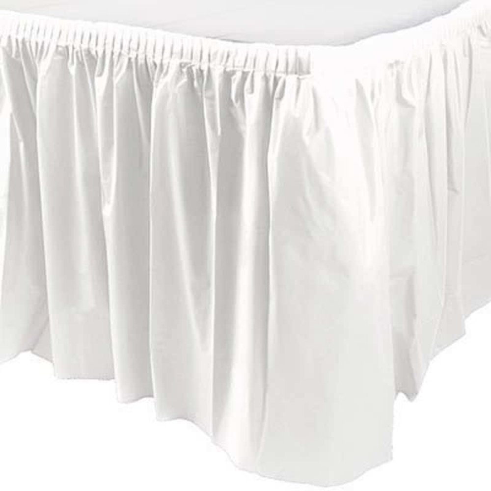 Unique Party Witte Tafelrok 73cmx426cm | per stuk Unique Party Witte Tafelrok 73cmx426cm | per stuk