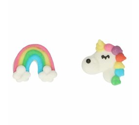 Fun Cakes Suikerdecoratie Regenboog en Eenhoorn | 12 stuks Fun Cakes Suikerdecoratie Regenboog en Eenhoorn | 12 stuks