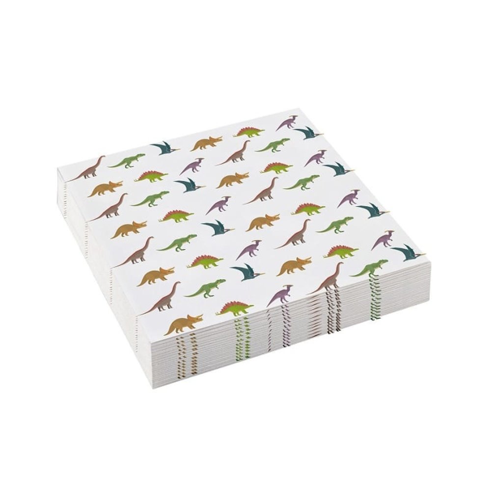 Riethmüller Serviettes de table Dinosaure Joyeux 25x25cm | 20 pièces