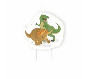 Riethmüller Bougie gâteau dinosaure joyeux 10 cm | à l'unité