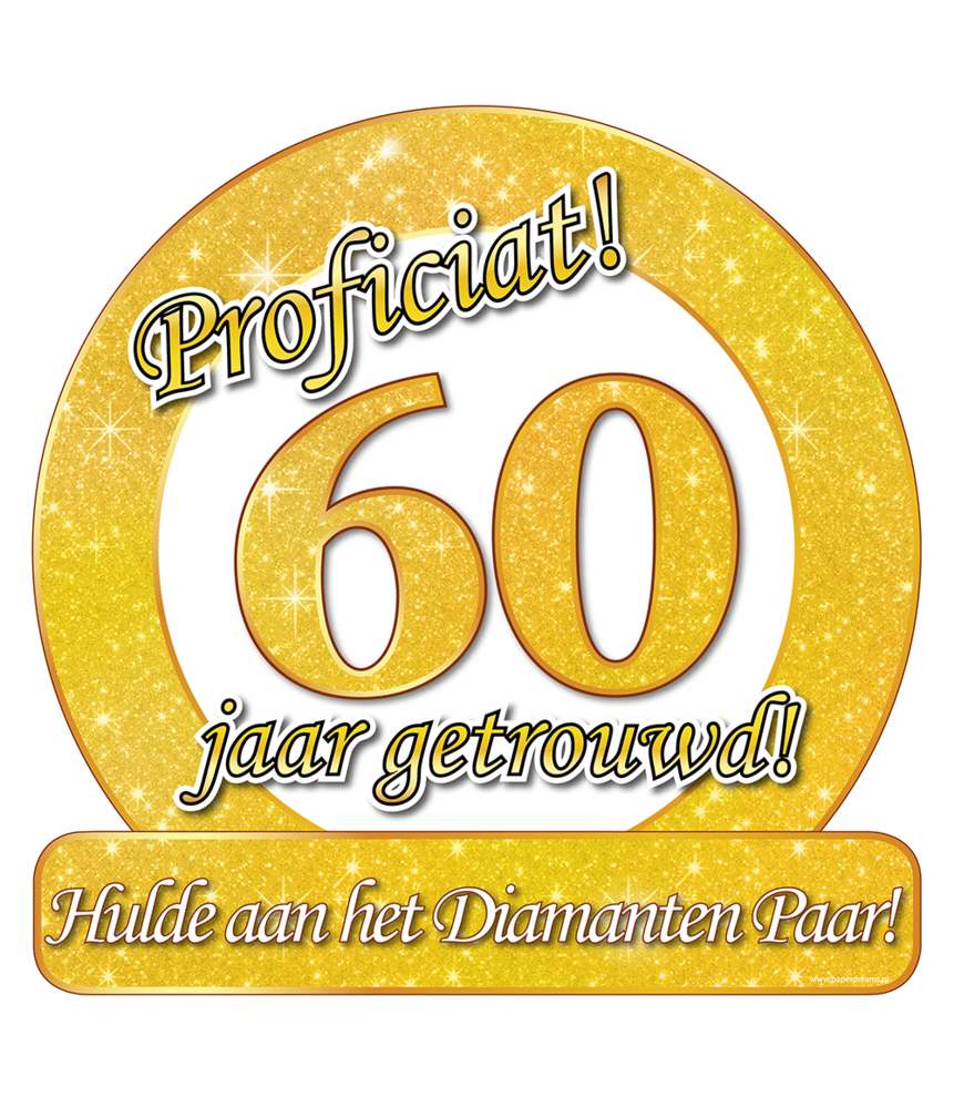 Paper Dreams Huldeschild 60 jaar getrouwd Paper Dreams Huldeschild 60 jaar getrouwd