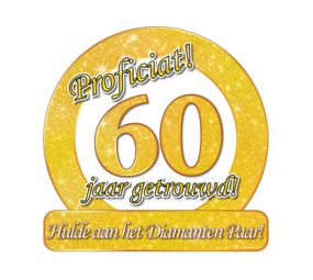 Paper Dreams Huldeschild 60 jaar getrouwd Paper Dreams Huldeschild 60 jaar getrouwd