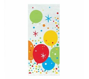 Unique Party Transparente Cellophan-Partytüten mit Luftballons, 28 x 13 cm | 20 Stück