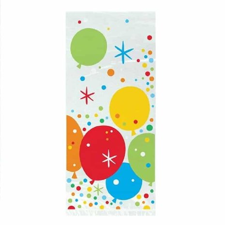 Unique Party Transparente Cellophan-Partytüten mit Luftballons, 28 x 13 cm | 20 Stück