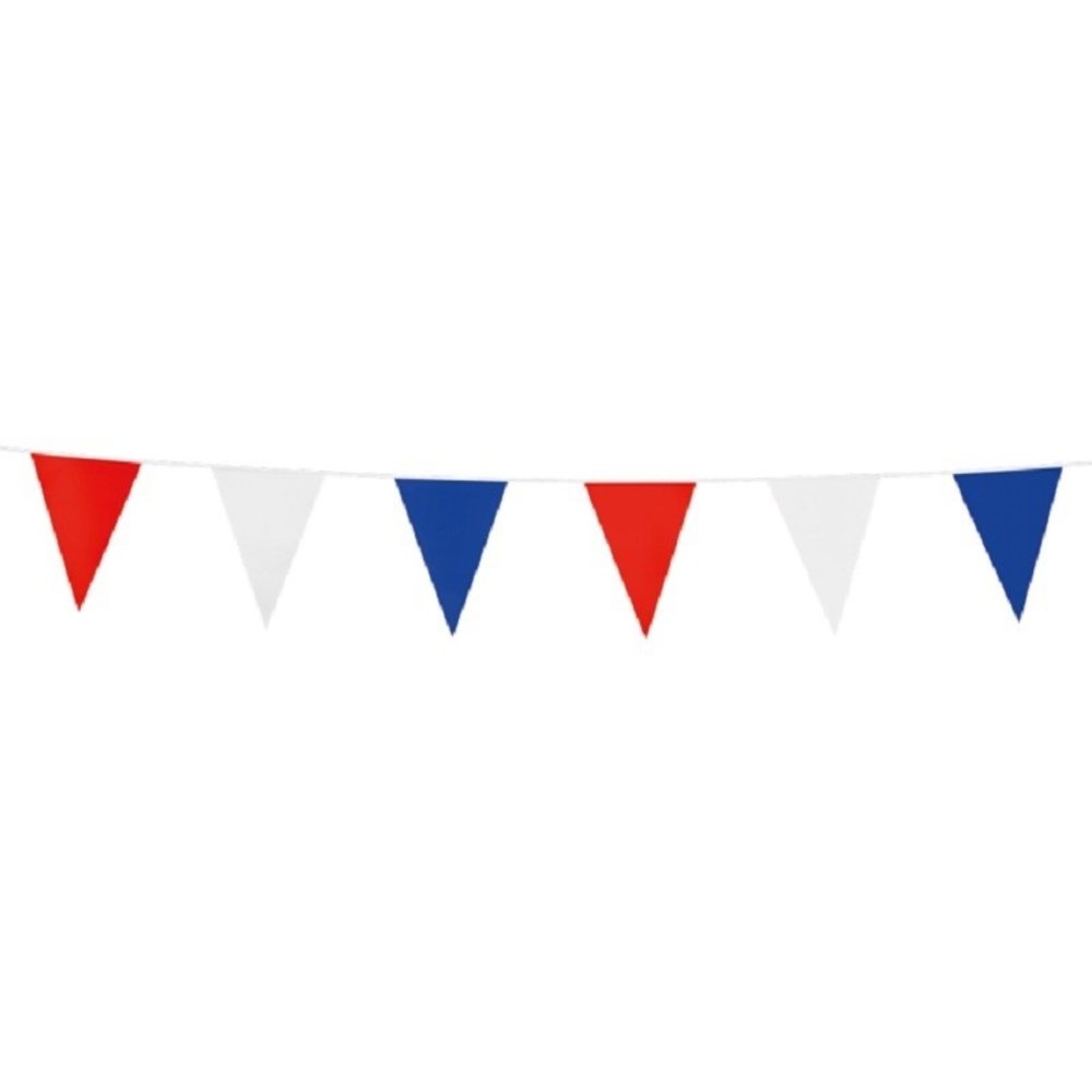 WeFiesta Guirlande de mini-drapeaux rouge-blanc-bleu 15 x 300 cm | à l'unité