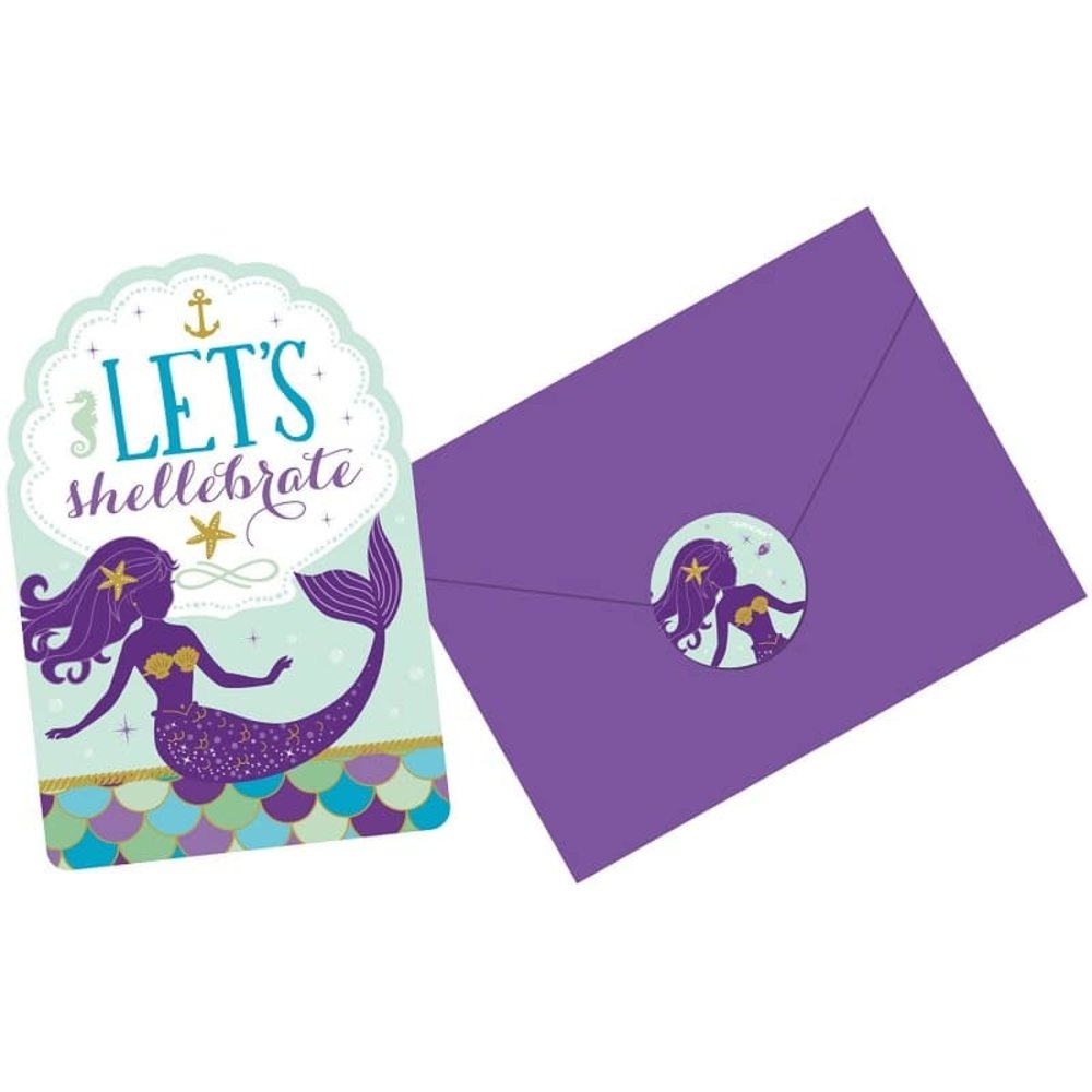 Riethmüller Zeemeermin Uitnodigingen Mermaid Wishes | 8 stuks Riethmüller Zeemeermin Uitnodigingen Mermaid Wishes | 8 stuks