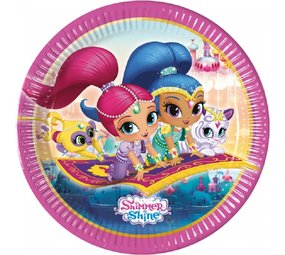 Procos Party Schimmernder und glänzender Teller, Magenta, 23 cm | 8 Stück