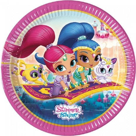 Procos Party Teller „Schimmer & Glanz“ Magenta 23 cm | 8 Stück