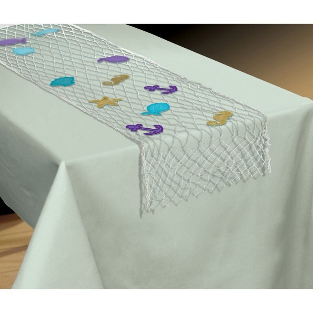 Mermaid Wishes Tafeldecoratie Visnet 96x192cm | per stuk Mermaid Wishes Tafeldecoratie Visnet 96x192cm | per stuk