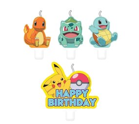 Amscan Bougies pour gâteau Pokémon | Lot de 4