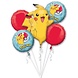 Anagram Bouquet de ballons Pokémon en aluminium | 5 pièces