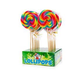 Felko Regenboog Spiraal Lolly 50 gram 7cm | per stuk Felko Regenboog Spiraal Lolly 50 gram 7cm | per stuk