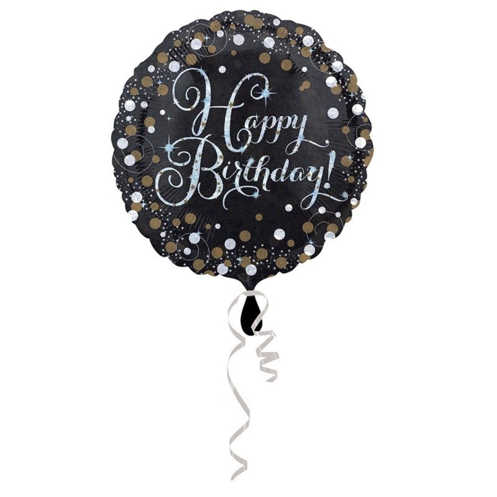 Riethmüller Helium Balloon Happy Birthday Sparkling Gold Empty 45cm | per piece