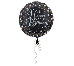 Riethmüller Heliumballon „Happy Birthday“, glitzernd gold, leer, 45 cm | pro Stück