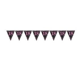 Amscan Flag Garland 18 Sparkling Black-Pink 4 m | per piece Amscan Flag Garland 18 Sparkling Black-Pink 4 m | per piece