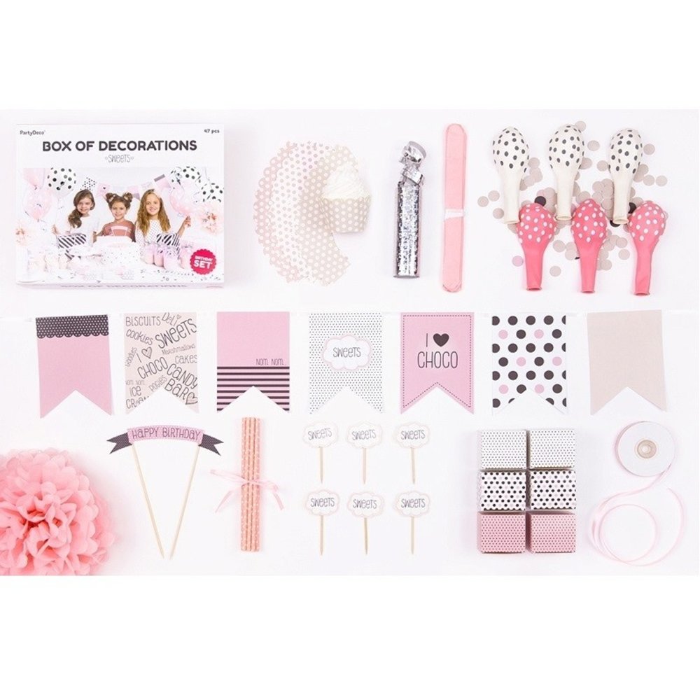 Partydeco Decoratiekit Sweets 47-delig Partydeco Decoratiekit Sweets 47-delig