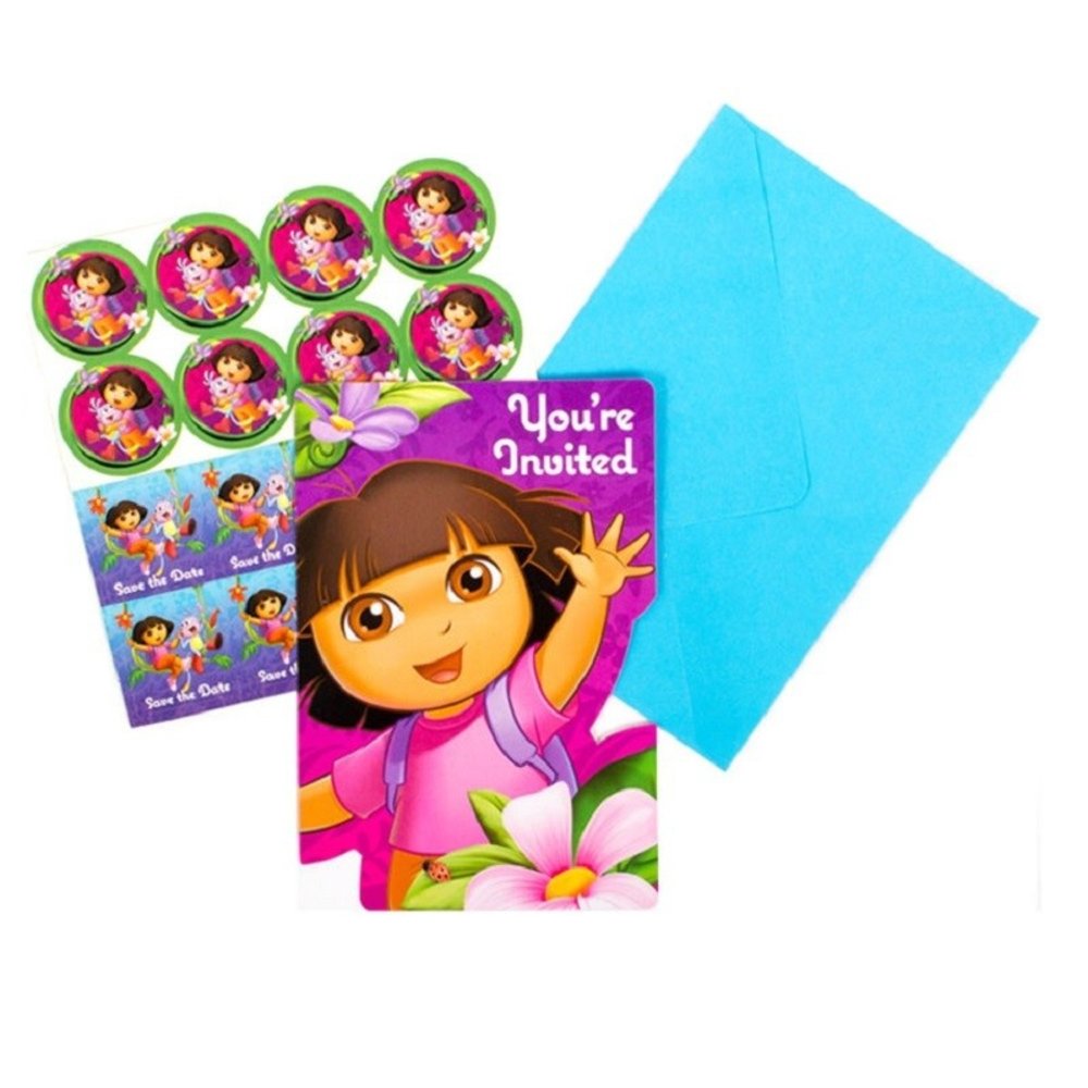 Uitnodiging Dora flower adventure | 8 stuks