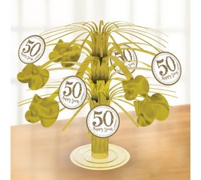 Décoration de table pour un 50e anniversaire de mariage en or