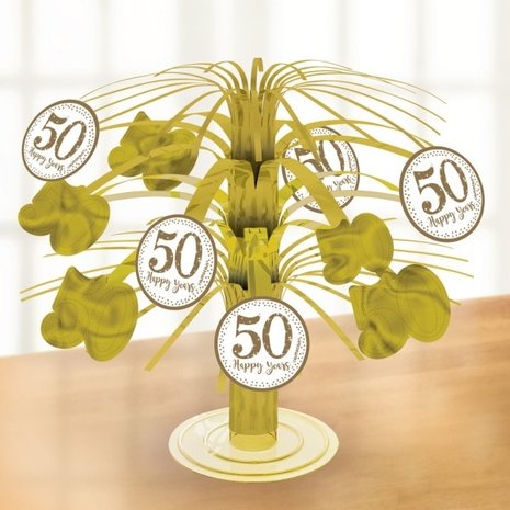 Décoration de table pour un 50e anniversaire de mariage en or