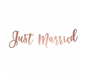 Guirlande de lettres « Just Married » or rose 20x77cm