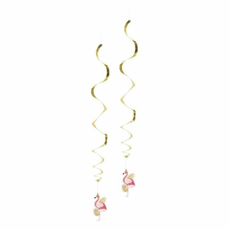 Boland Decoratie swirl Flamingo 2 stuks