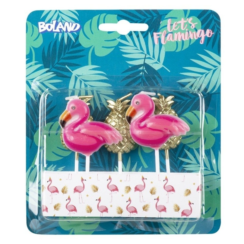 Flamingo and Pineapple Cake Candle 5 pieces