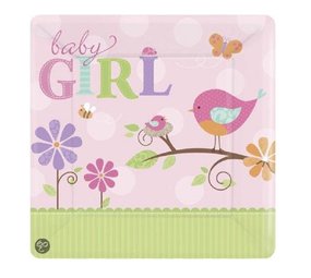 Tweet-Schild für Babymädchen, 26 cm | 8 Stück